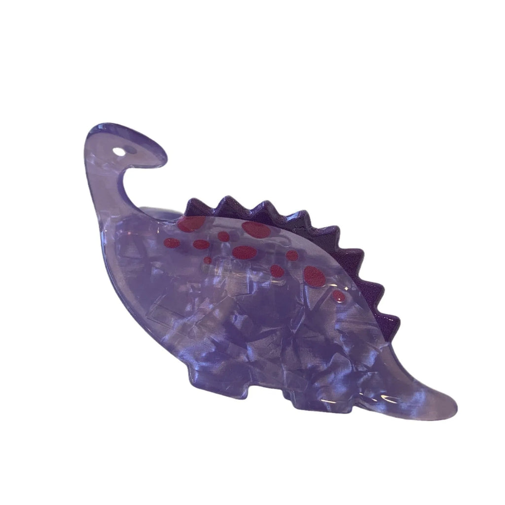Dinosaur-themed acrylic jaw hair clip with grip barrette clasp in six colour options