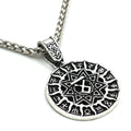 Lunavin ODing logo necklace with Nordic myth pendant in antique silver or bronze on leather rope or snake bones chain