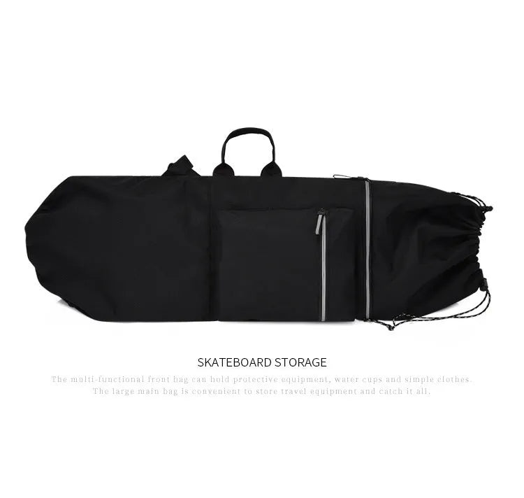 Lightweight nylon skateboard bag with 20-35L capacity for skateboards and fishing rods in camouflage colours