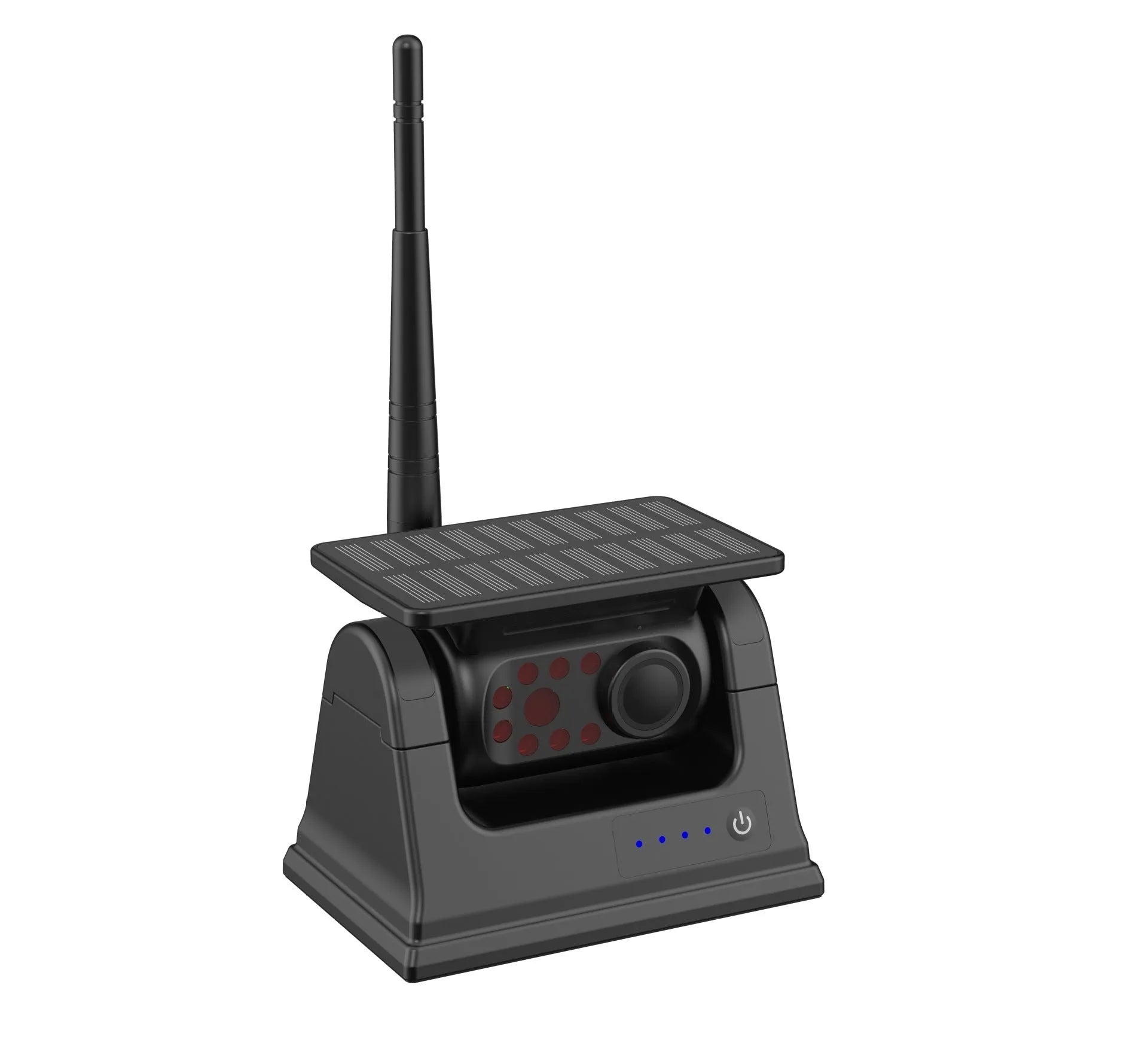 YL-Solar WF908 black wireless reversing camera with magnet base and solar panel on top