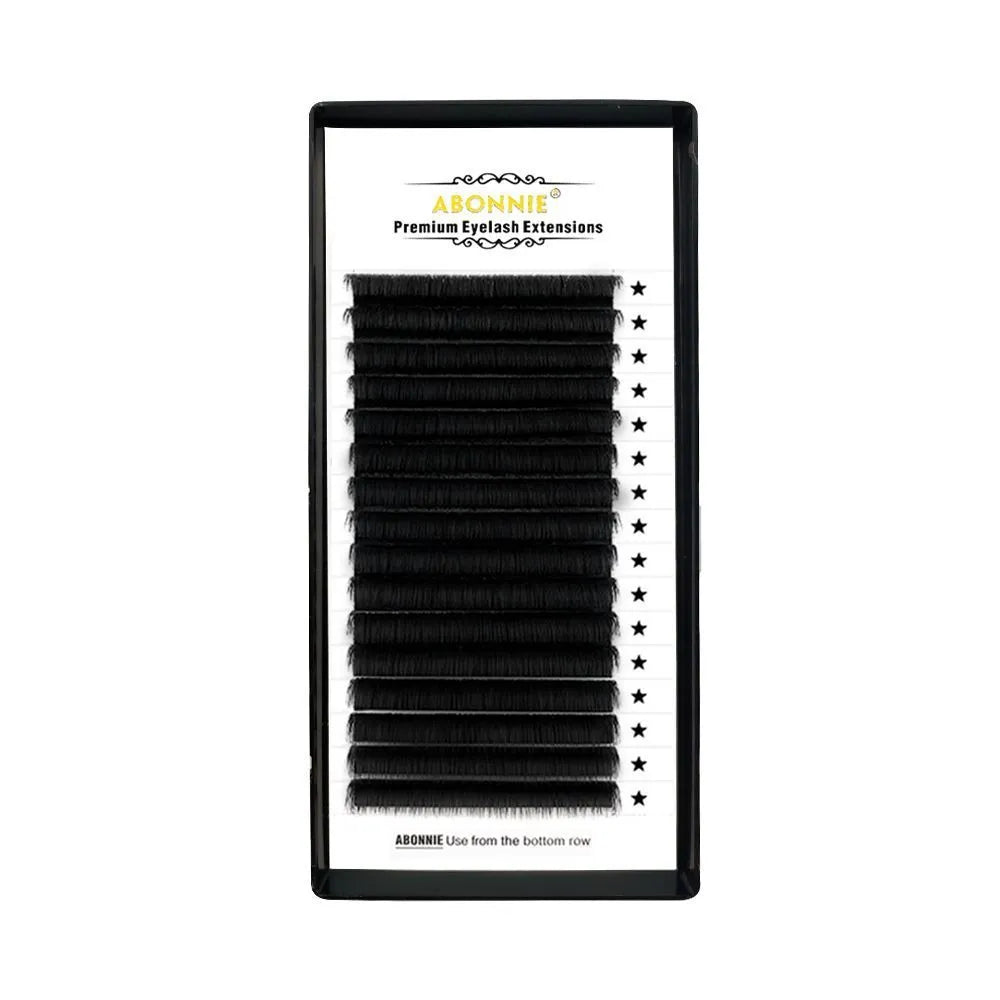 Close-up of dense 16-row false eyelashes with matte wool texture in mink hair, showing length options.