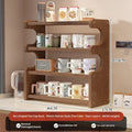 4-layer bamboo density plate storage rack in 46 style with arc cup holder for desktop or countertop use
