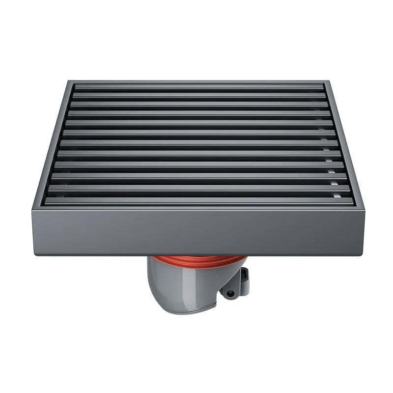 304 stainless steel courtyard floor drain with square 15x15cm gun grey grating