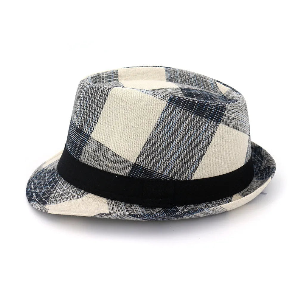 Blue polyester straw sun hat with bell crown and brim for outdoor sun protection.