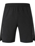 Men's five-point single layer shorts in spandex fabric showing mid waist design and shorts length