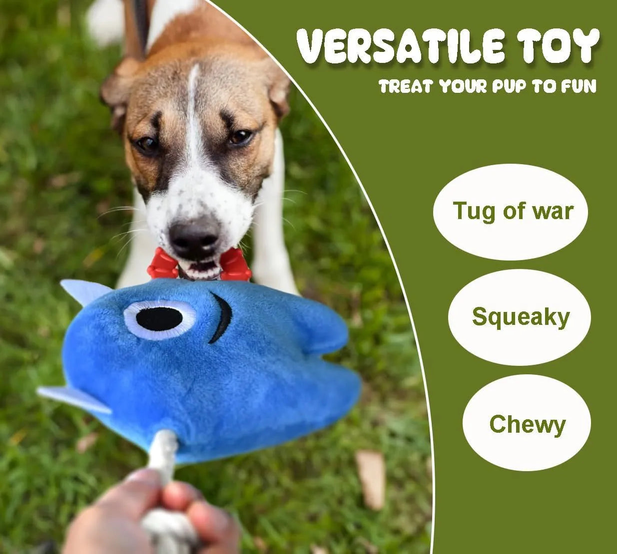 Large blue and green plush dog toys with cotton rope for aggressive chewers and puppies