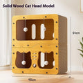Double-layer cat scratching board and nest in a choice of styles including big eyes, cat head, owl, or double door.