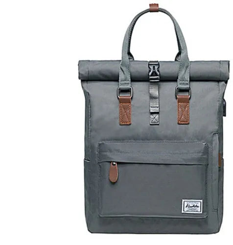 Men's casual backpack in black, dark grey, or green with laptop pocket and zipper compartment