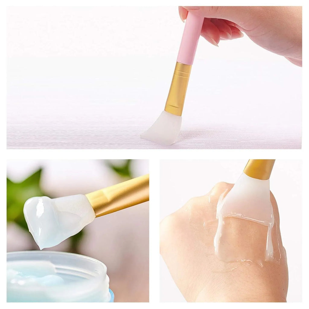 Reusable silicone face and body mask applicator spatula in various colours for applying clay and mud masks.