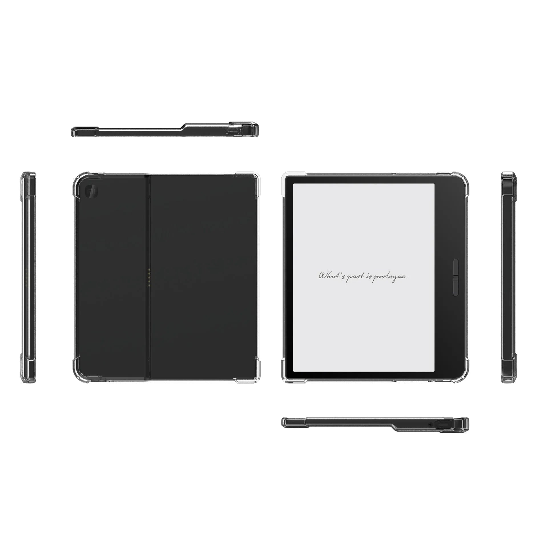 Transparent airbag protective phone case for a Xiaomi e-book on a white background.
