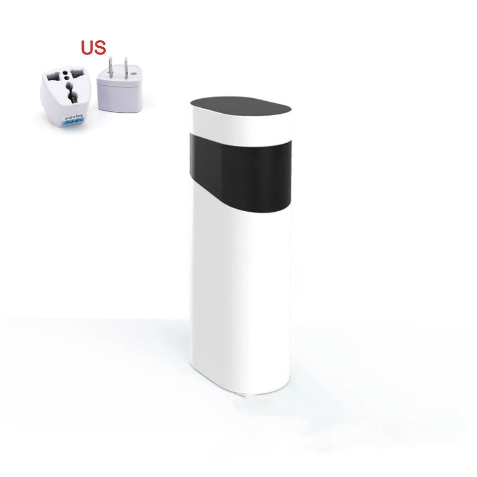 Small black or green desktop instant water dispenser with digital display and nano heating film.
