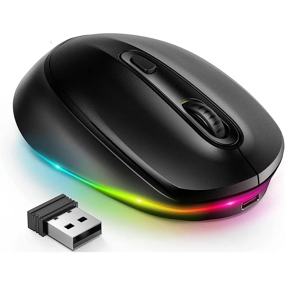 24g ultra-light rechargeable wireless computer mouse shown in one of seven available colours.