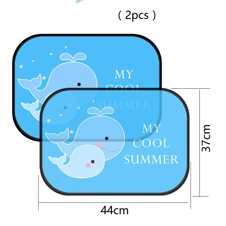 Electrostatic adsorption car side window sunshade with nylon mesh material in animal-themed size options