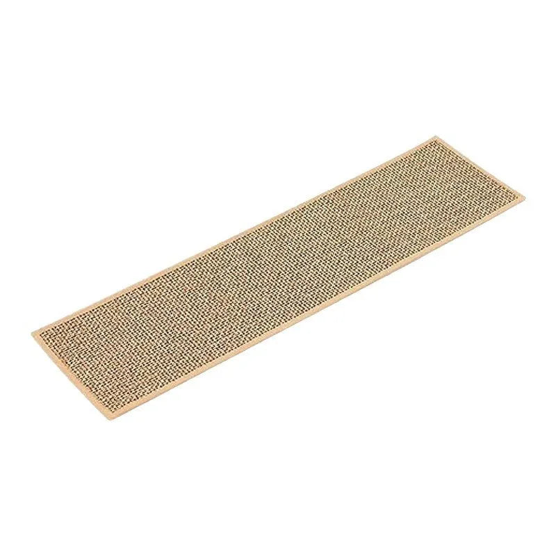 Japanese-style solid colour linen-look stair mat with rubber backing on a wooden step.