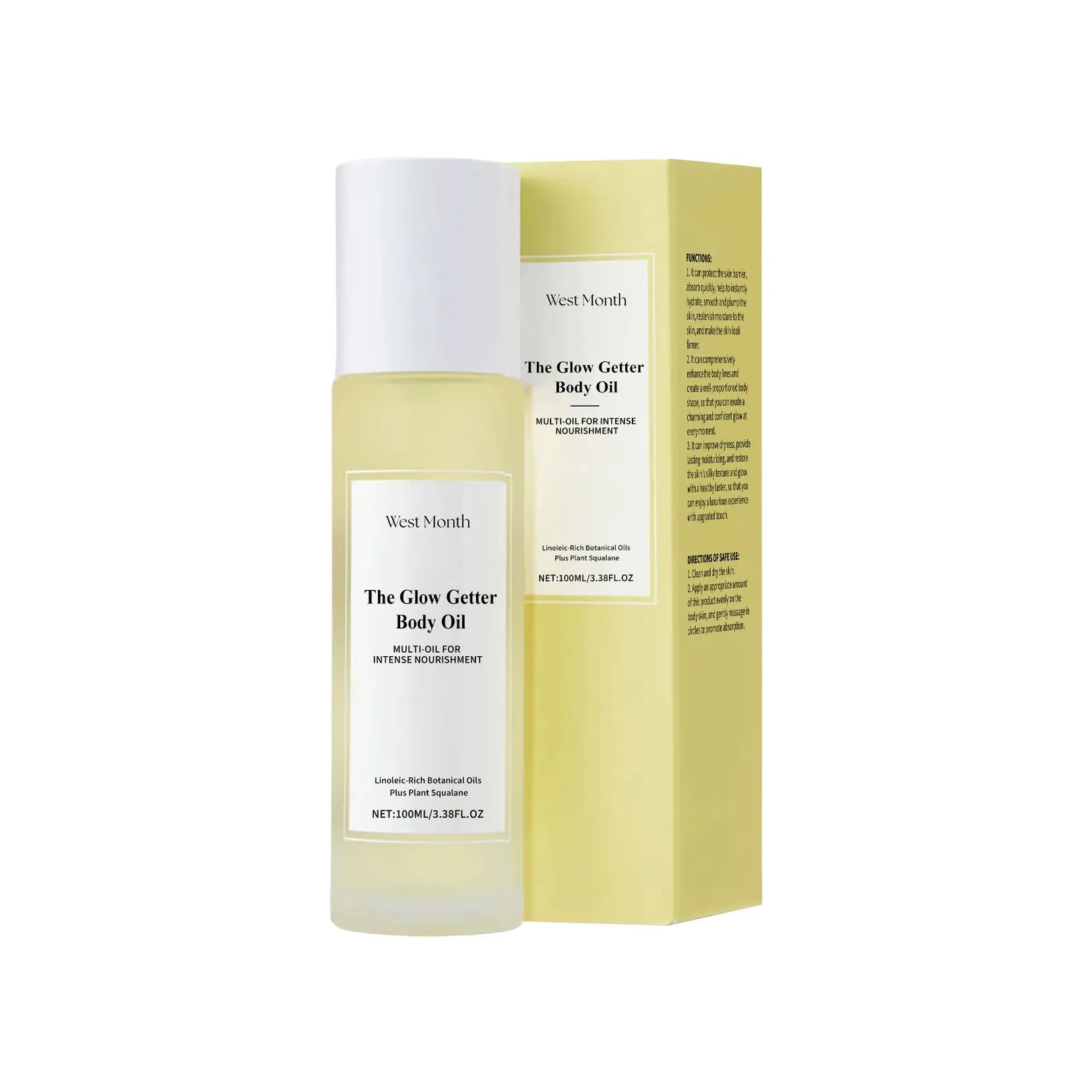 Body care kit with 100g moisturising cream jar and 100ml skincare oil bottle
