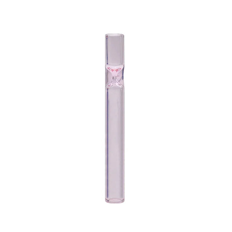 Clear glass telescopic straight smoke pipe with a suction nozzle