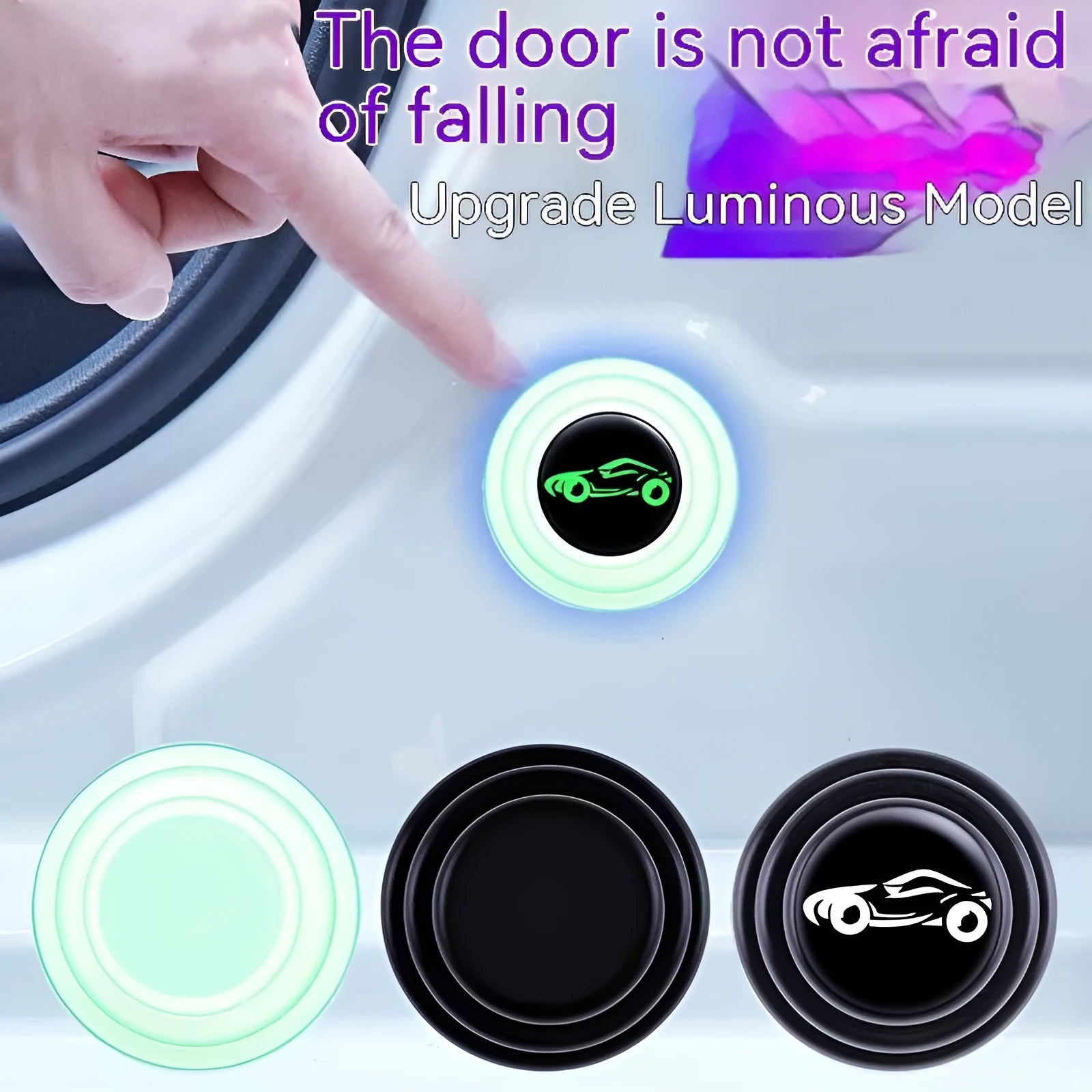 20mm silicone car door shock pads in black and luminous colours for impact protection