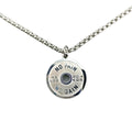 Stainless steel barbell disk pendant necklace with geometric design on 60cm chain