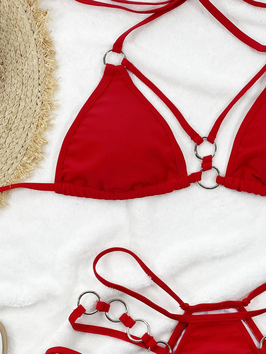 Women's separated nylon bikini swimwear set available in multiple colours
