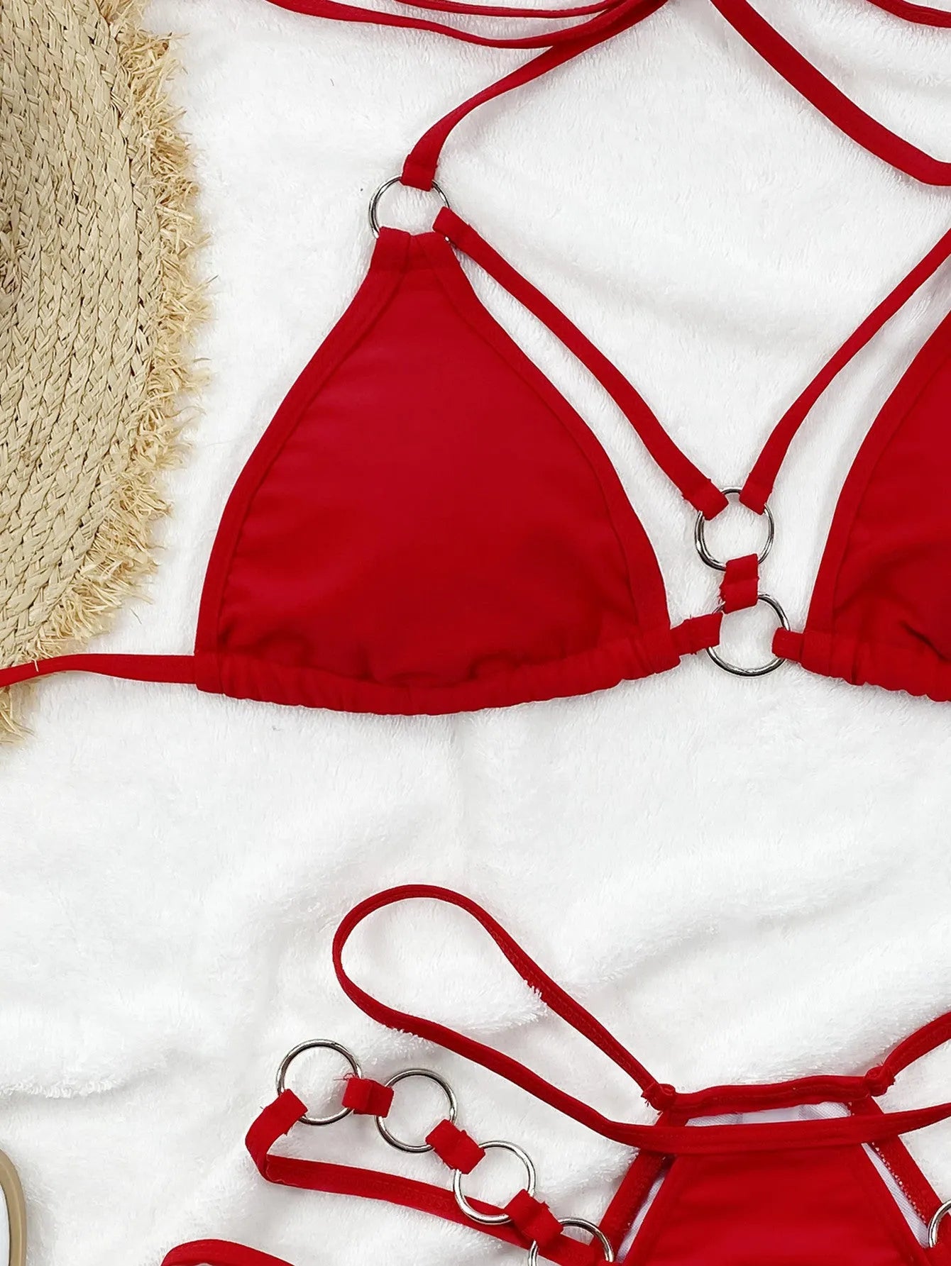 Women's separated nylon bikini swimwear set available in multiple colours