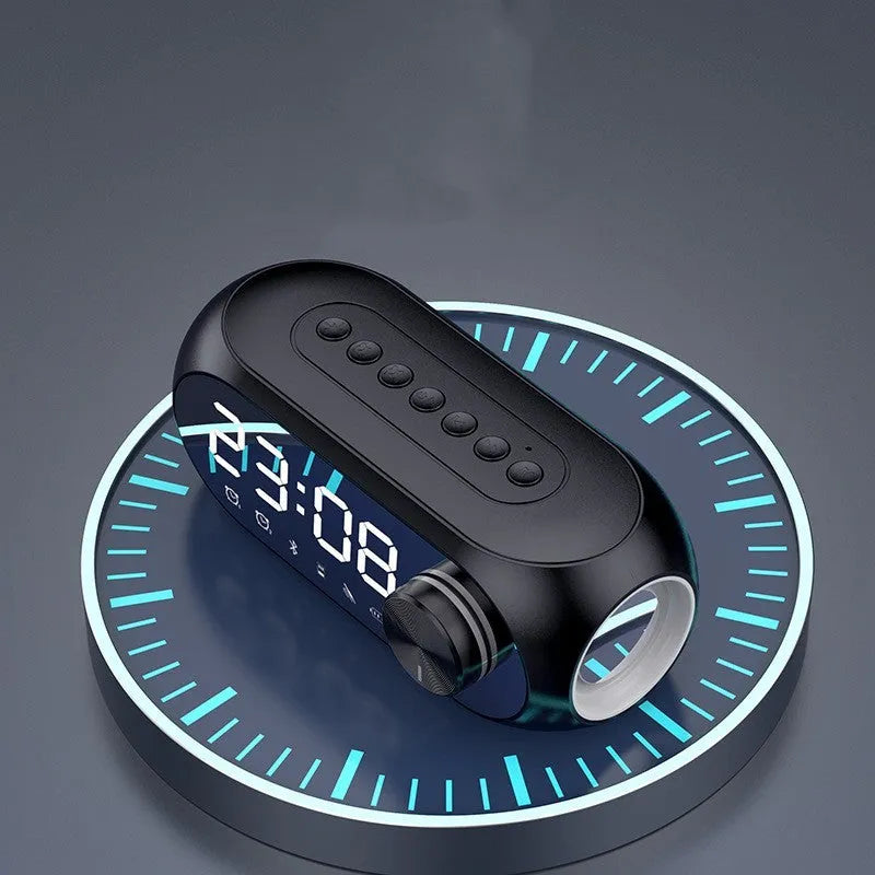 Extra bass portable mini clock household speaker in S8 Black, S8 White, or S8 Blue colour options