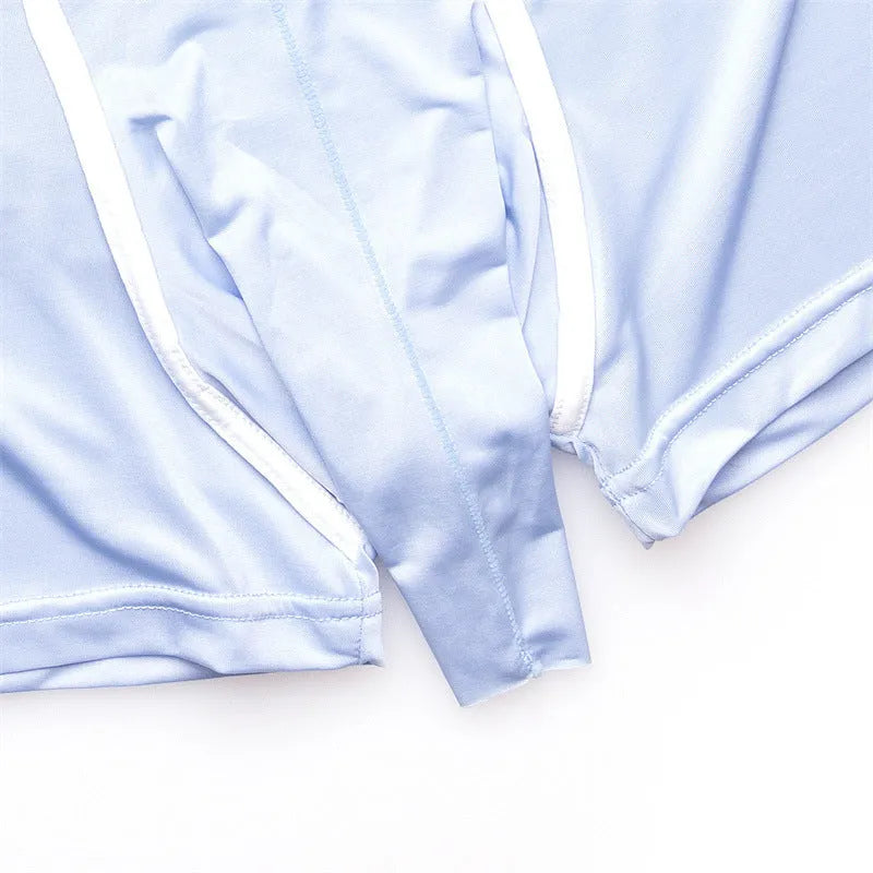Men's ice silk boxers in solid colours showing mid waist design