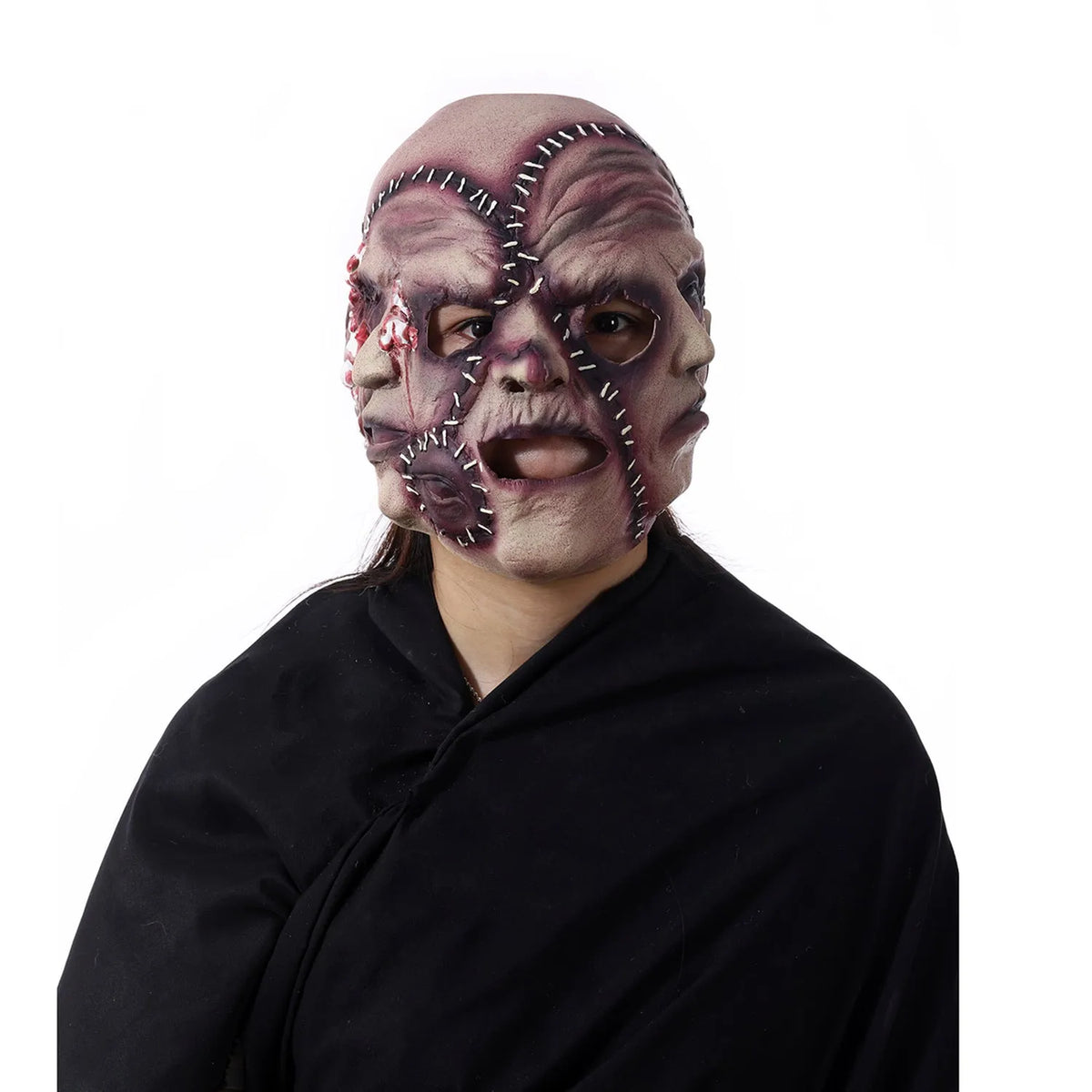 Three-sided grimace horror mask in natural latex for adult Halloween parties