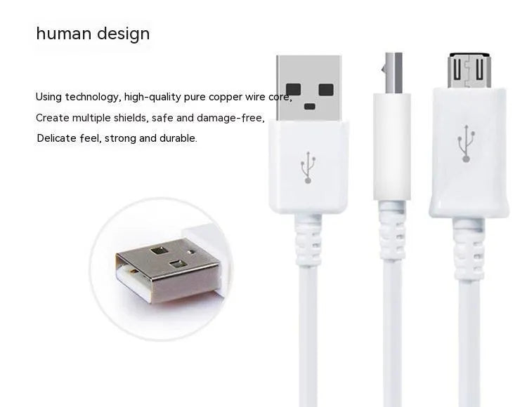 Android universal Micro USB data cable for phone and tablet charging and data transfer