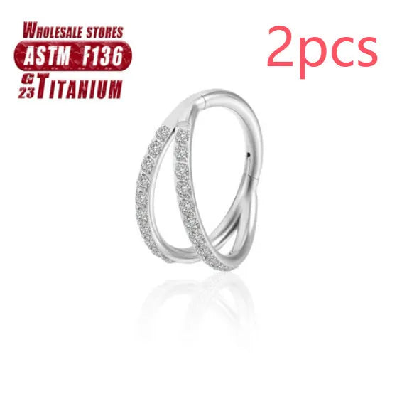 F136 titanium alloy nose ring in gold or silver with 1.2mm gauge available in multiple lengths