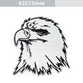 Aluminium car sticker showing metallic animal design options including circular and traditional patterns