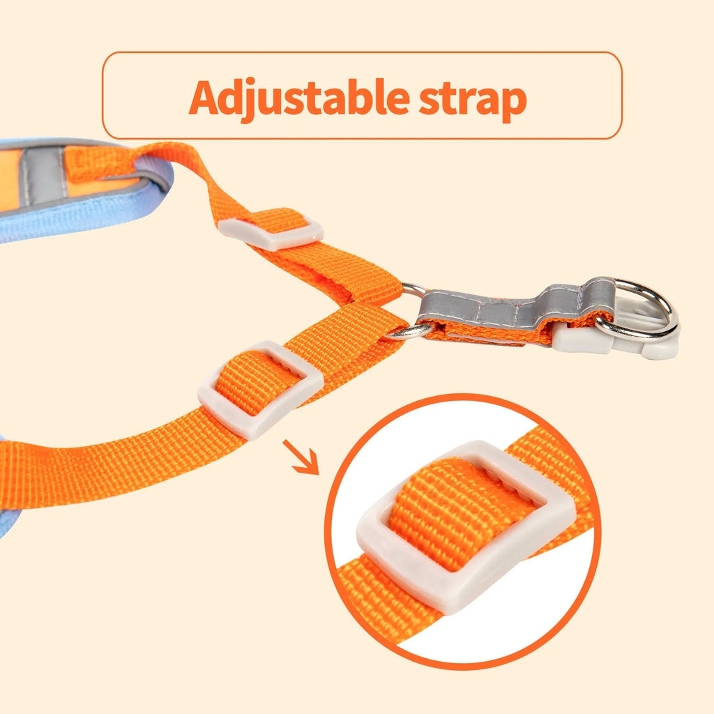 Adjustable dog haulage rope vest harness in blue brown green orange purple red anti-breaking chest strap