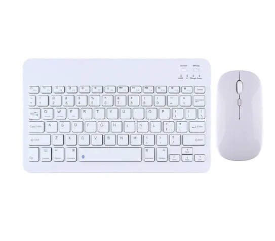 Girls Bluetooth tablet keyboard in multiple colour options including white, green, and pink on a desk