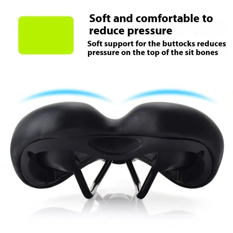 Bicycle seat cushion with hollow design, PU leather foam construction, dimensions 270mm x 180mm