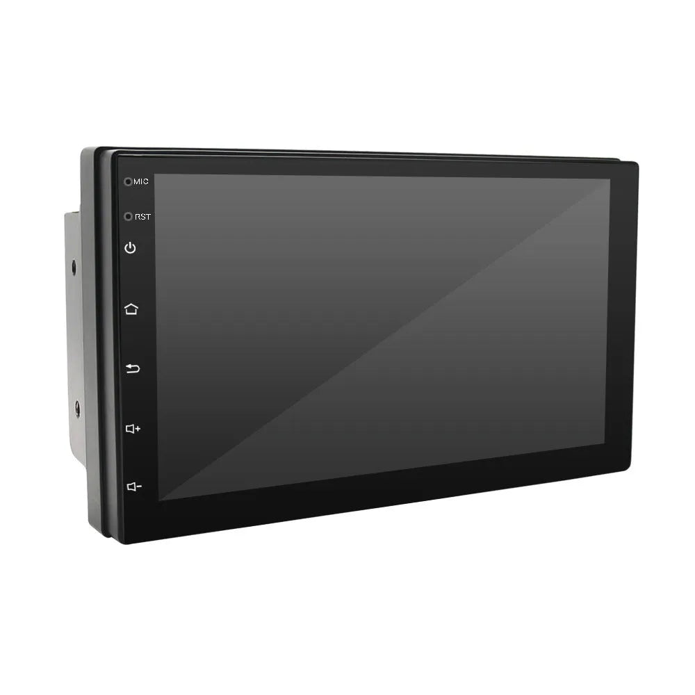 Universal car MP5 player with 7-inch screen showing Carplay interface and GPS navigation
