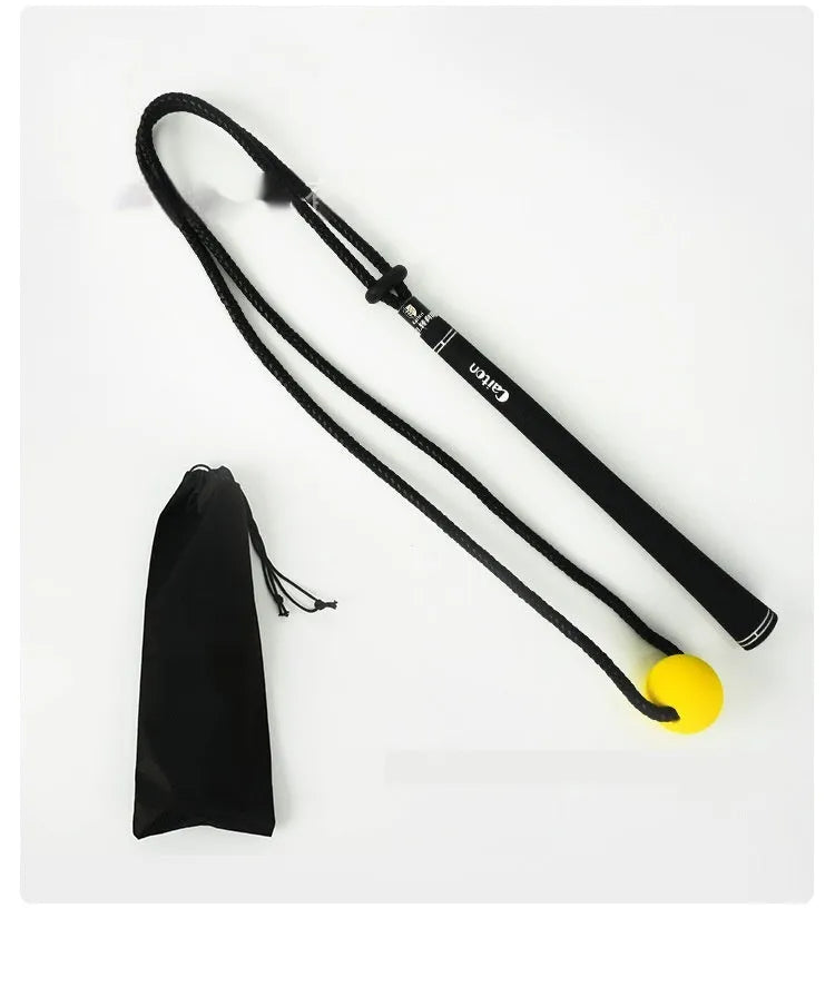 Black golf swing training rope with silicone elastic string for swing correction practice