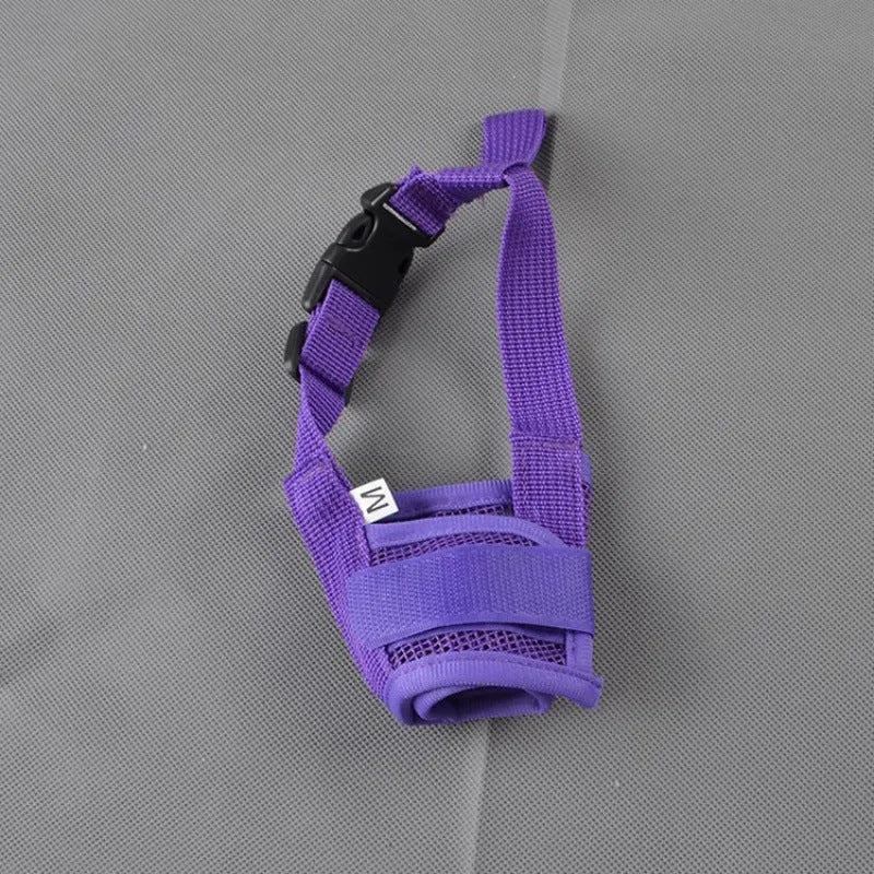 Adjustable plastic dog muzzle in multiple colours and sizes for safety and training