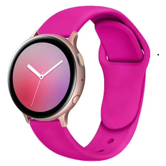 Samsung Galaxy Active 2 silicone sports strap with reverse buckle in multiple colour options