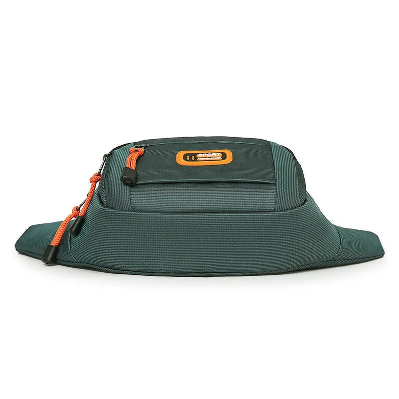Waterproof slanted chest bag in black, blue, gray, or green colours