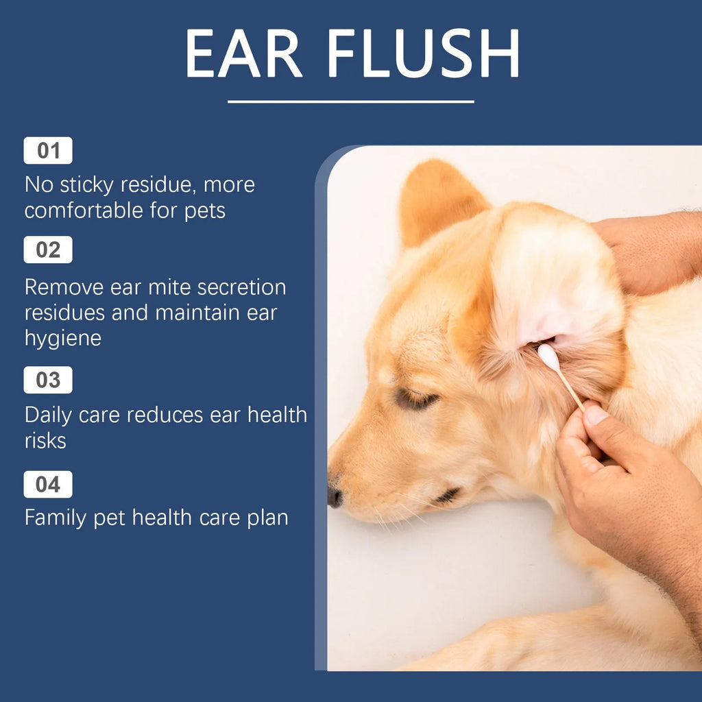 100ml bottle of pet ear cleaner solution for cats and dogs for gentle earwax removal
