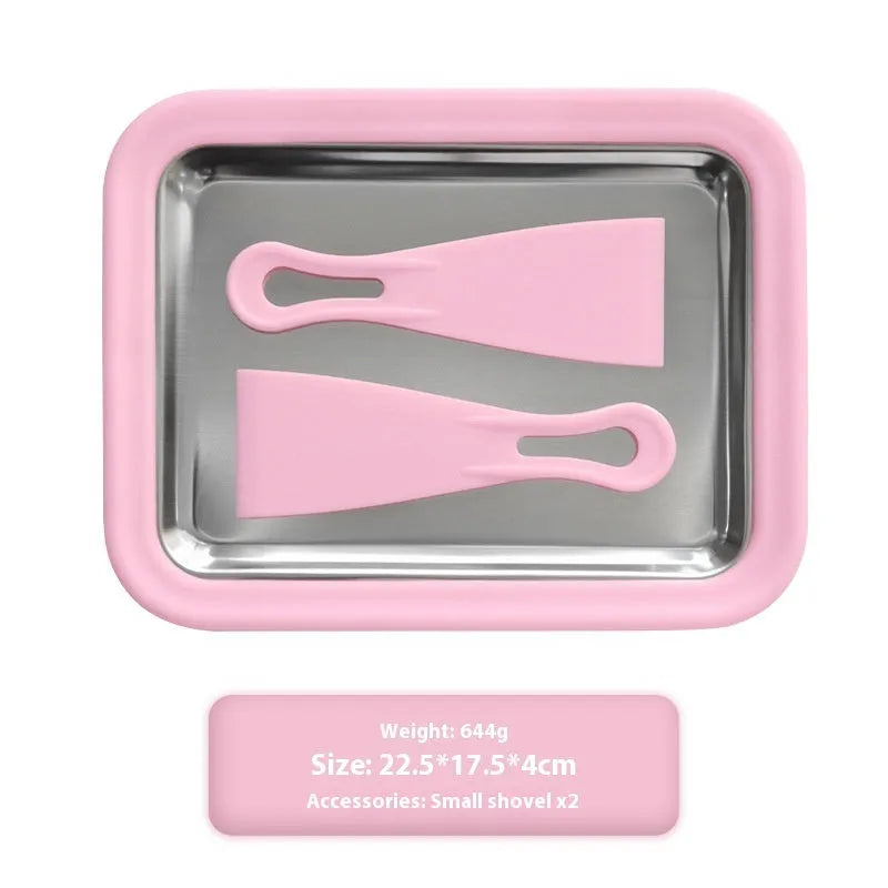 Children's DIY fried yogurt machine in green, pink, rose red, or white colours with aluminium gasket