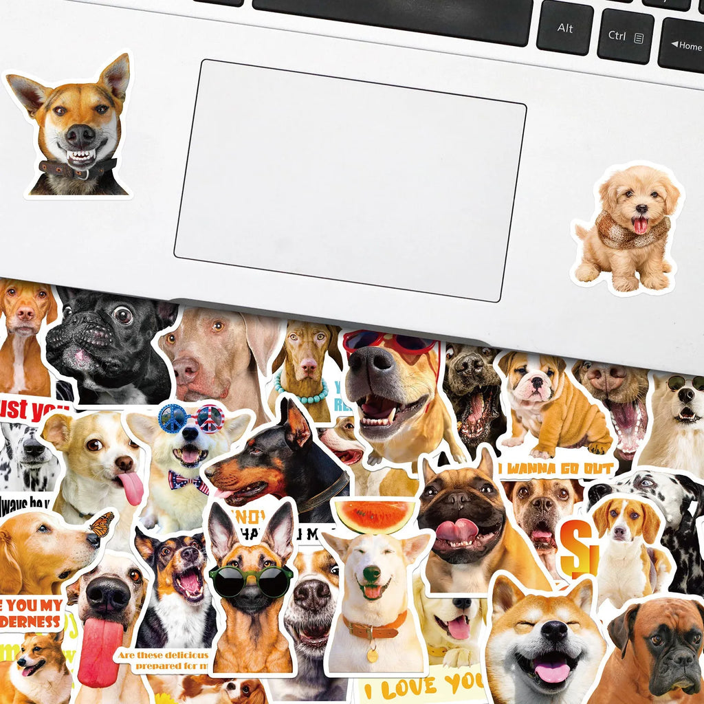 Nordic style realistic dog facial expression sticker pack containing 100 individual sheets