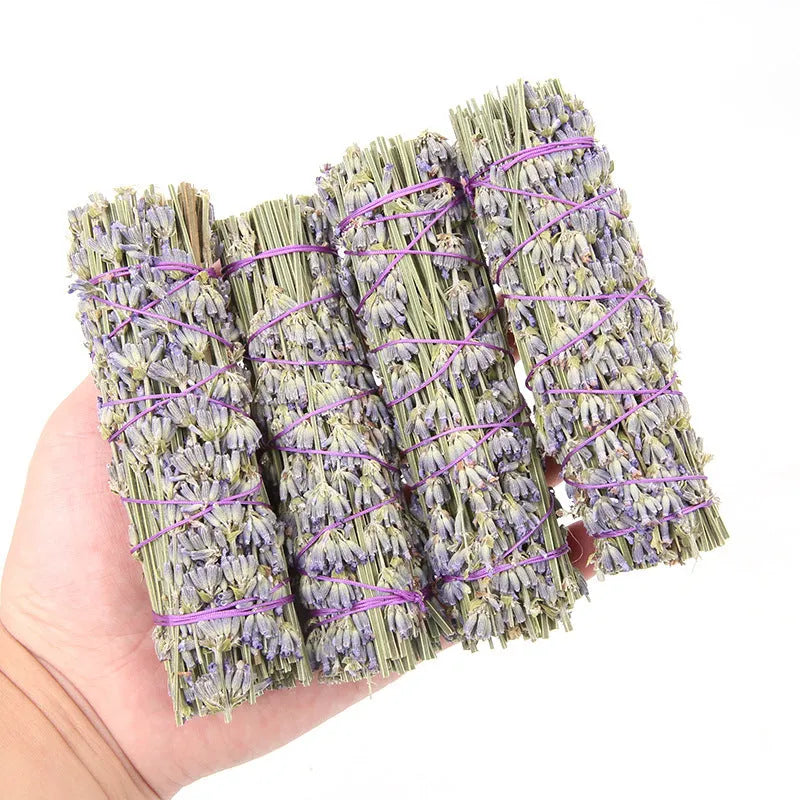Natural dried flower aromatherapy stick with lavender fragrance measuring 4 inches long