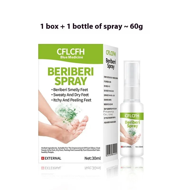 30ml bottle of English foot odour spray for smelly and sweaty feet.