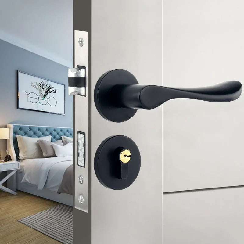 Aluminium alloy split magnetic door lock handle for timber doors with multiple style options