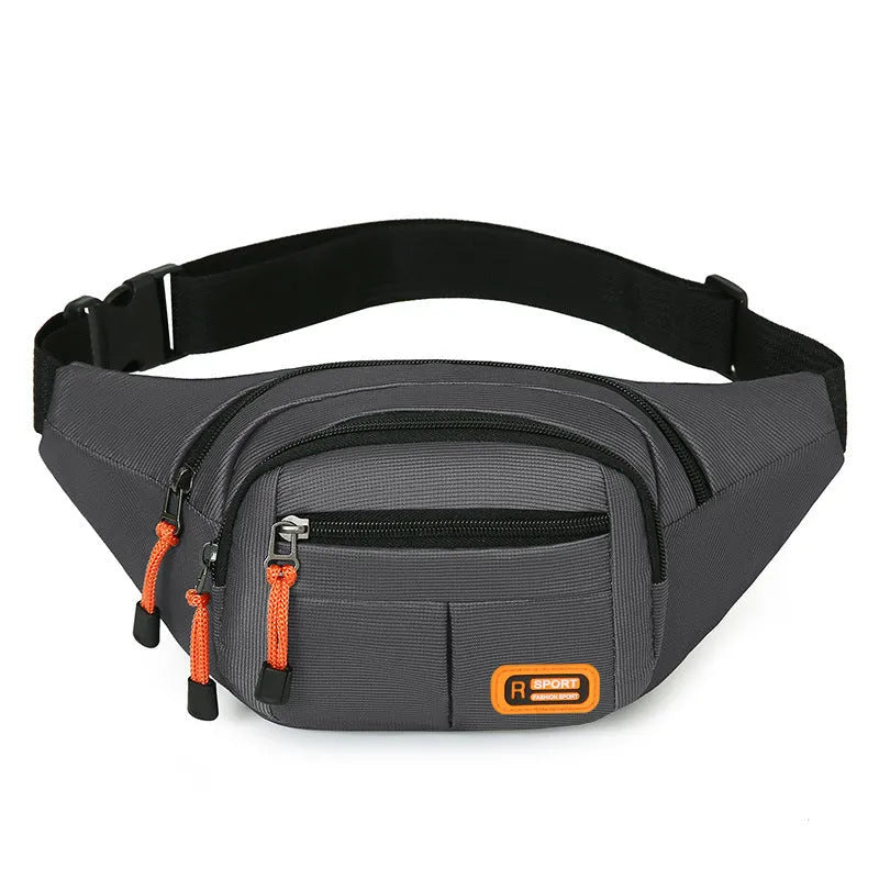 Waterproof slanted chest bag in black, blue, gray, or green colours
