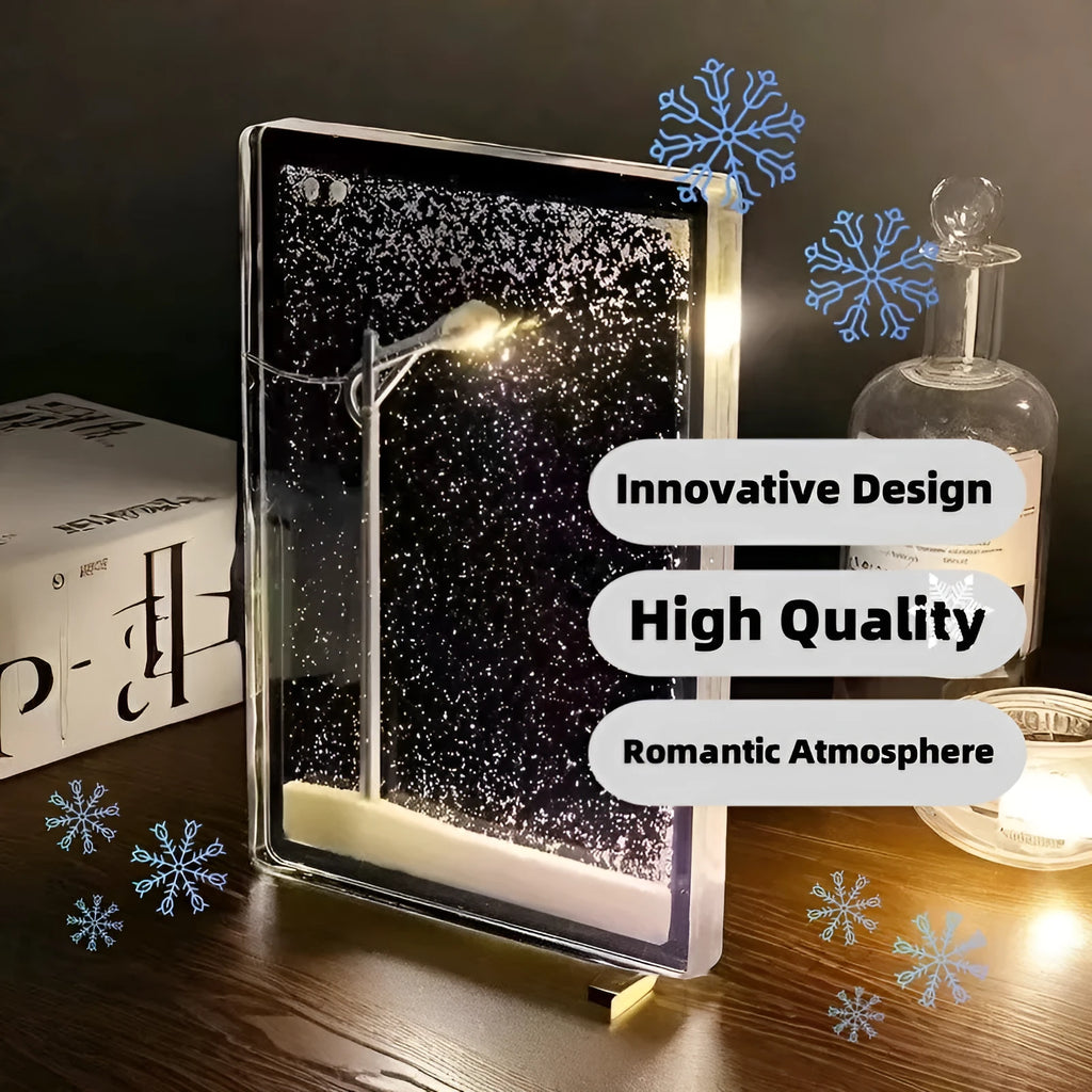 DIY magic snowy landscape night light kit with LED lights for Christmas and desktop decor.