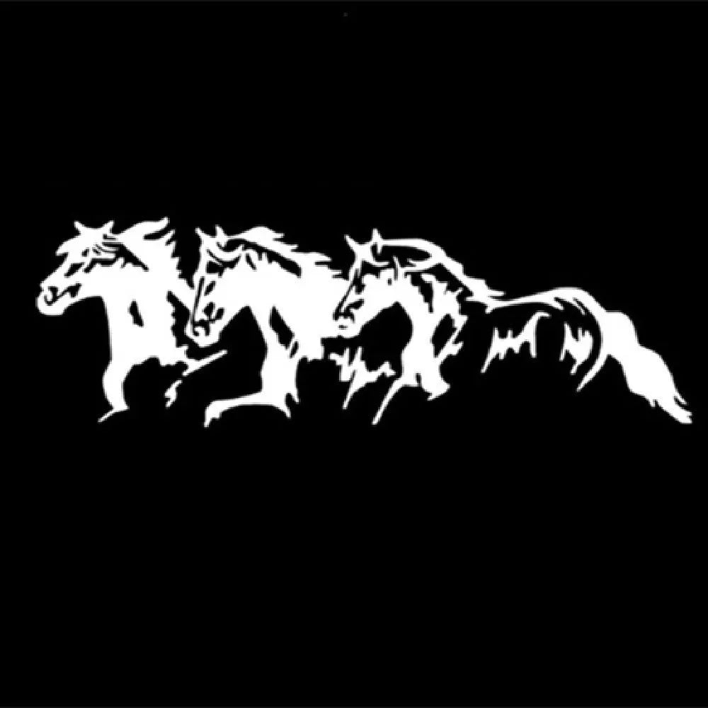 New Three Horses auto decal body sticker in selected colour measuring 25x8cm made of PET material