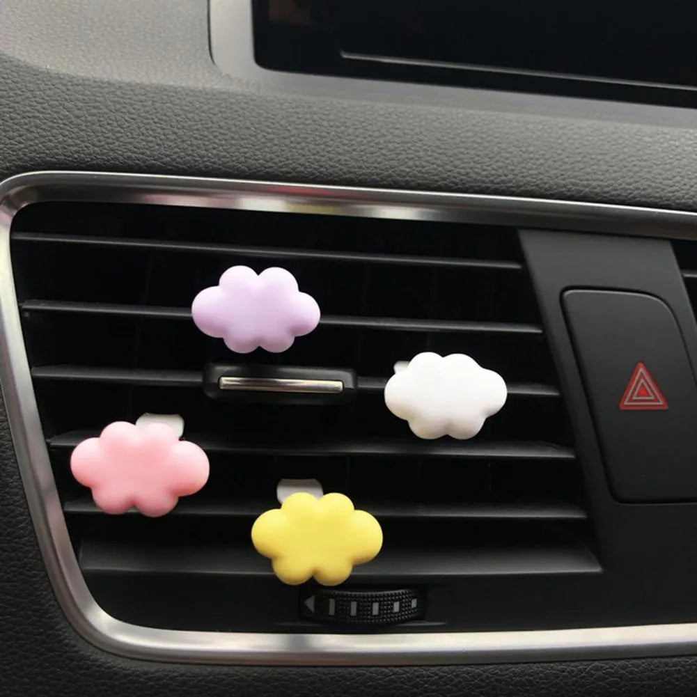 Resin Baiyun cartoon car fragrance clip in pastel colours measuring 17mm x 27mm for air outlet decoration