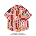 Loose fit short sleeve shirt with a colourful floral pattern on a polyester fabric