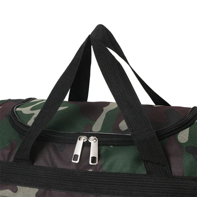 Camouflage pattern luggage bag with waterproof fabric and below 20L capacity for leisure travel